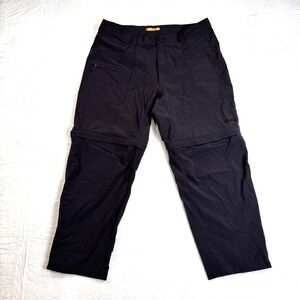 Cabela's Convertible Pants Mens 38x30 Black Insect Defense Hiking Cargo M25PT096